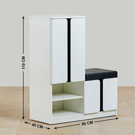 Buy Polaris Shoe Cabinet with Cushion Seat - White from Home Centre at ...