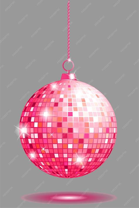 Premium Vector | Vector realistic image of pink disco ball Party ...