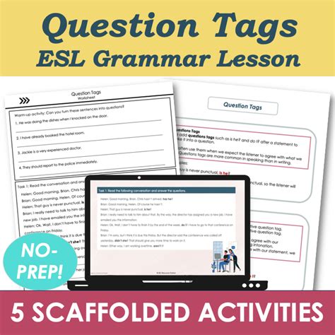 Image result for ESL Question Tags Grammar Lesson Plan