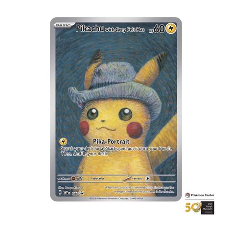 Pokémon × Van Gogh Museum: Pikachu with Grey Felt Hat Promo Card ...