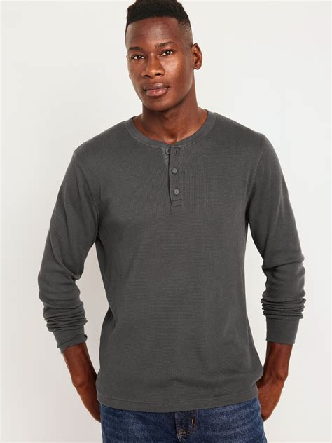 Waffle-Knit Henley T-Shirt | Old Navy