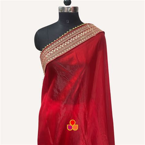 Bridal Shaheen Red Tissue Organza Dupatta – anokherang