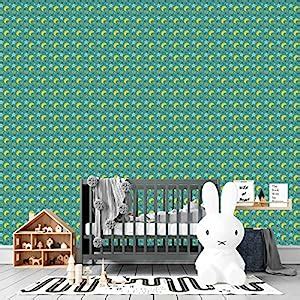 Avikalp Self-Adhesive ARW0114 Yellow Crescent Moons Stars Grey Blue ...