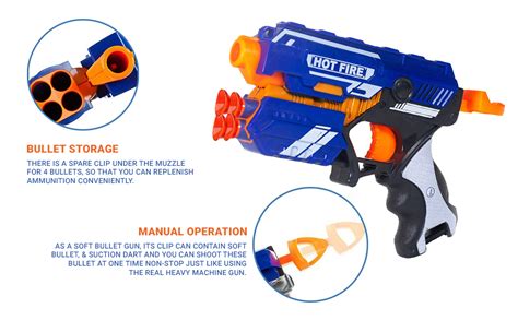 NHR Blaze Storm Hot Fire Soft Bullet Gun Toy with 10 Safe Soft Foam ...
