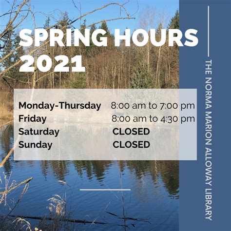 TWU Library Spring Hours - Alloway Library News