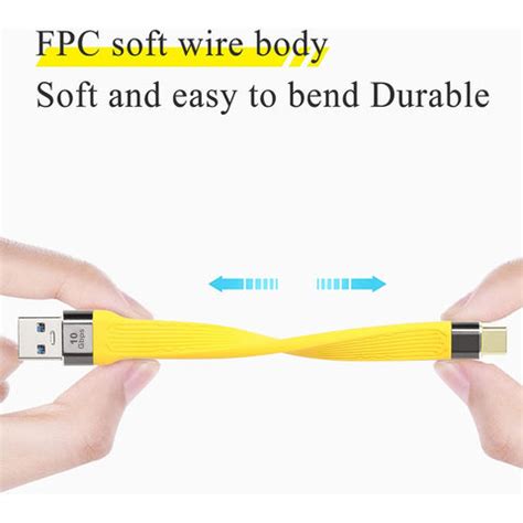 TECPHILE PD100W 10Gbps USB A to Type C Male FPC Cable | Concept Kart