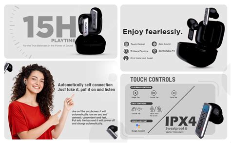 Riviera R001 Smart TWS Bluetooth 5.1 Earbuds with 15 Hrs Music Playtime ...