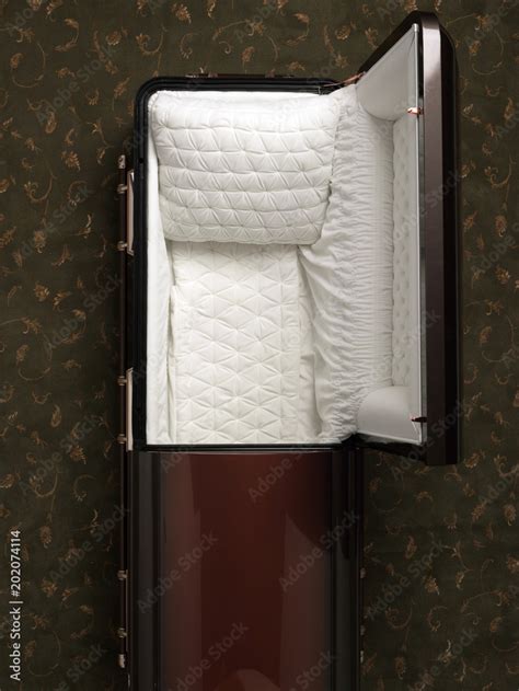 Top view of empty open coffin Stock Photo | Adobe Stock