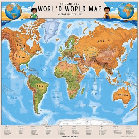 Detailed Physical World Map 的图像结果