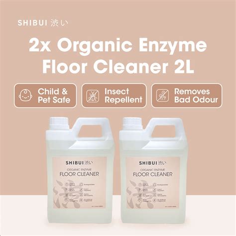 SHIBUI 2 x Organic Enzyme Floor Cleaner Baby & PetSafe Hard Stains (2L ...