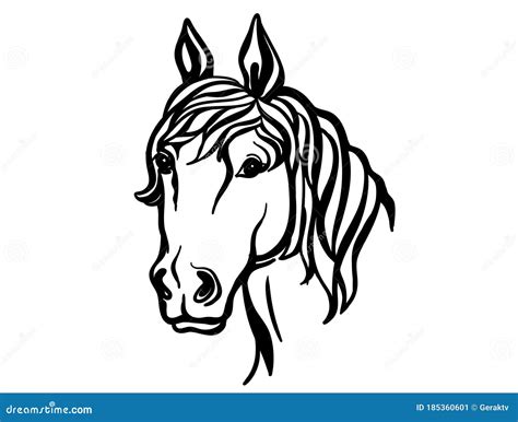 Horse Head. Vector Silhouette of Printable File. Farm Animal Isolated ...
