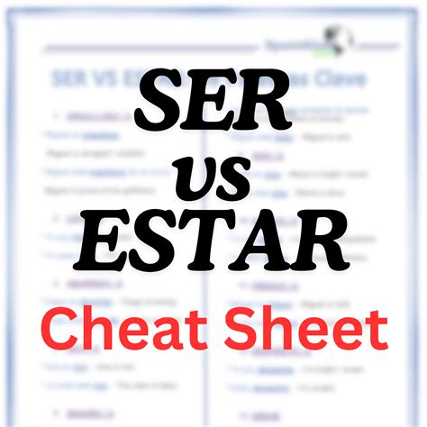 SER vs ESTAR: 16 Palabras Clave – Cheat Sheet [PDF]