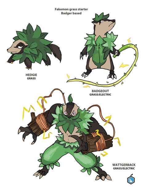 Fakemon Grass Starter Badger by BombOPAUL on DeviantArt