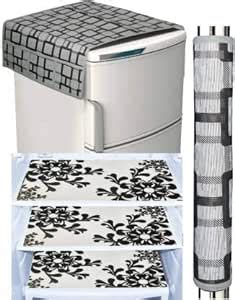 SUPERMACY Grey Combo of Refrigerator/Fridge Top Cover, 1 Handle Cover ...