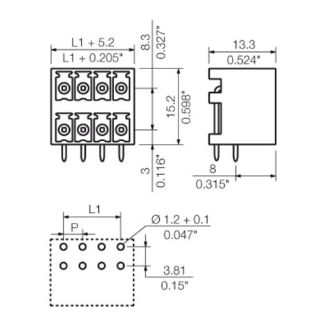 PCB connector (board connection) | SCDN 3.81/04/90G 3.2SN BK BX ...