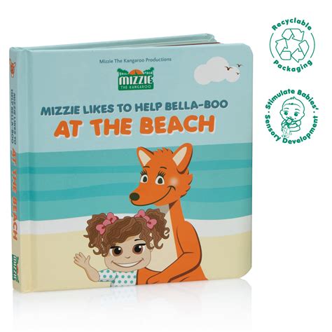 Mizzie Likes To Help Bella-Boo AT THE BEACH, Baby Board Book, Touch and Feel Book, Educational ...