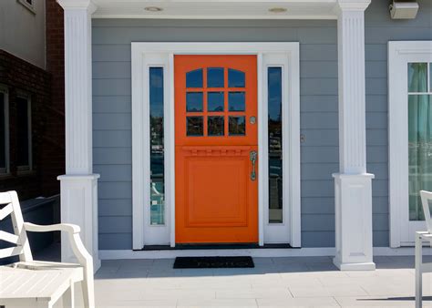 Gray Houses With Colored Doors Front Door Colors For A Gray House