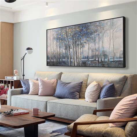 Amazon.com: Wall Art Decor Dark Canvas Wall Art Blue Embellishments ...