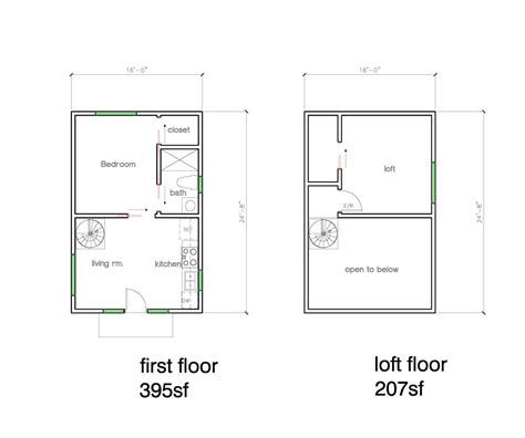 12x24 Tiny House Single Floor Plans