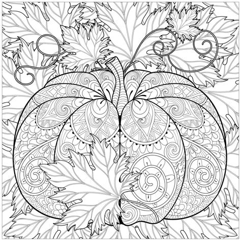 Collection of Fall Coloring Pages For Adults - Free Printable