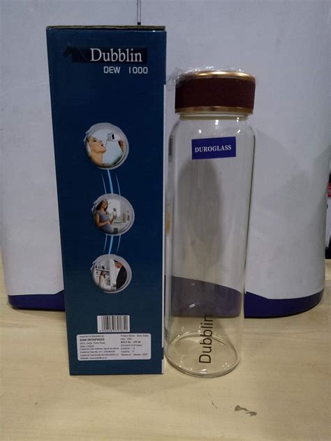 Dubblin Dew Glass Water Bottle - 1000 Ml (Red) : Amazon.in: Home & Kitchen