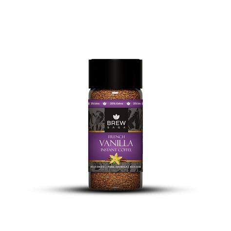 BREWSAGA French Vanilla Instant Coffee Granule Bottle |100% Arabica ...