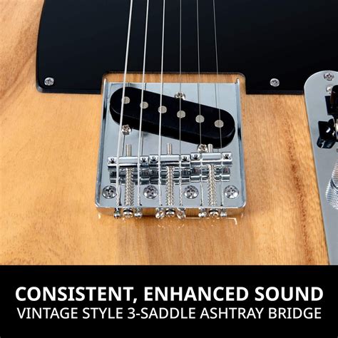 Buy LyxPro 39 Telecaster Solid Electric Guitar, Full-Size Paulownia ...