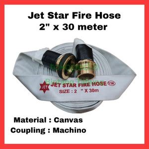 Jual Fire Hose Jet Star Canvas ukuran 2" x 30 meter + Coupling Machino ...