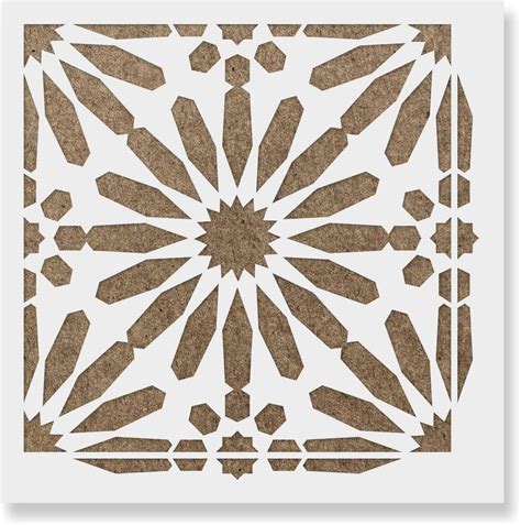 Amazon.com: Nilah Tile Stencil - Large Floor Stencil, Bathroom Stencil ...