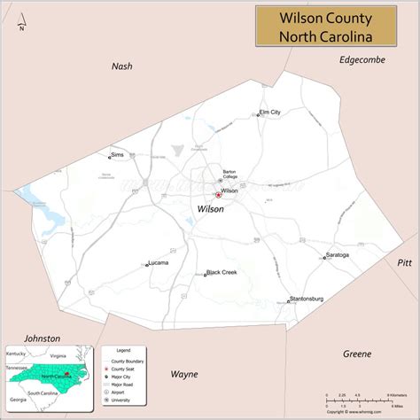 Map of Wilson County, North Carolina, USA - Check Where is Located ...