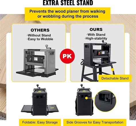 Buy VEVOR Thickness Planer 12-Inch Benchtop Planer 2000W Wood Planer ...