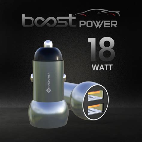 Dual USB Car Charger - 18W | BOOST POWER - Mak Power India