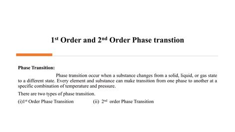 Image result for First Order Phase Transition Questions