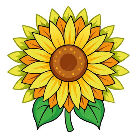 Sunflower flower clipart cartoon style vector illustration | Premium AI ...