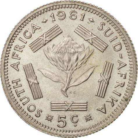 Five Cents 1961, Coin from South Africa - Online Coin Club