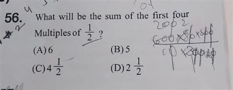 56. What will be the sum of the first four Multiples of 21 ?(A) 6(B) 5..