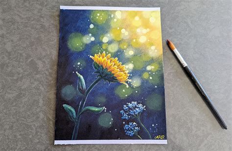 Sunflower painting / Acrylic painting tutorial for beginners, the full ...