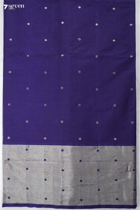 Oodha Puvvu Handloom Venkatagiri 100% Cotton Violet Saree - Seven Sarees