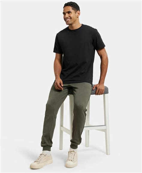 Buy Super Combed Cotton Rich Slim Fit Jogger with Zipper Pockets - Deep ...