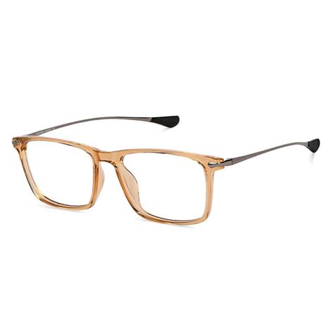 Buy Brown Transparent Gunmetal Black Full Rim Rectangle Lenskart Air ...