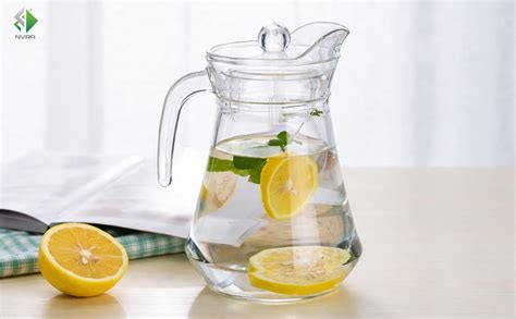 NVRA Premium 1300ml Glass Water Jug with Plastic Lid & Handle | 1.3L ...