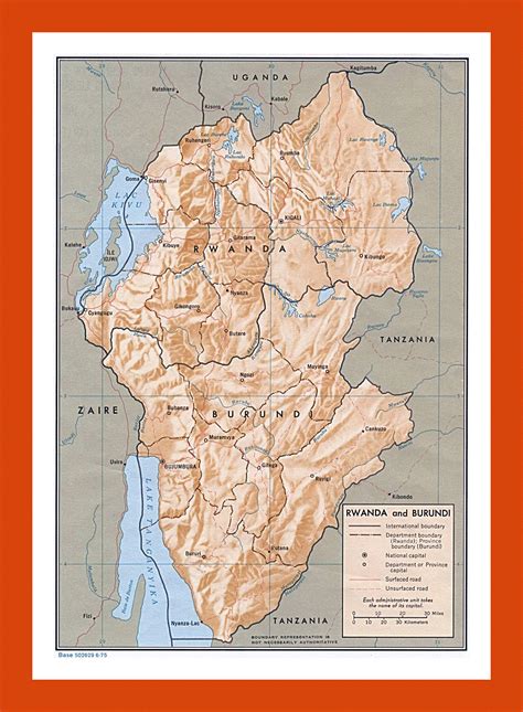 Political and administrative map of Rwanda and Burundi - 1975 | Maps of Burundi | Maps of Africa ... - map of europe in 1975