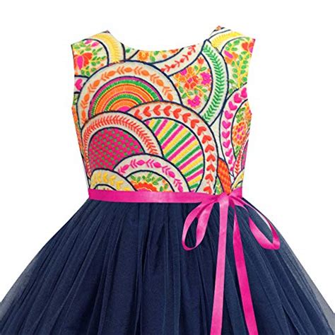 Hopscotch Girls Polyester Scallop Flora Embroidered Tulle Overlay Dress ...