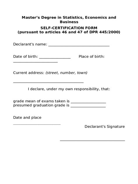 GUIDELINES FOR THE ISSUE OF CERTIFICATES, SELF- ... Doc Template ...