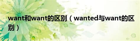 want和want的区别（wanted与want的区别）_文财网