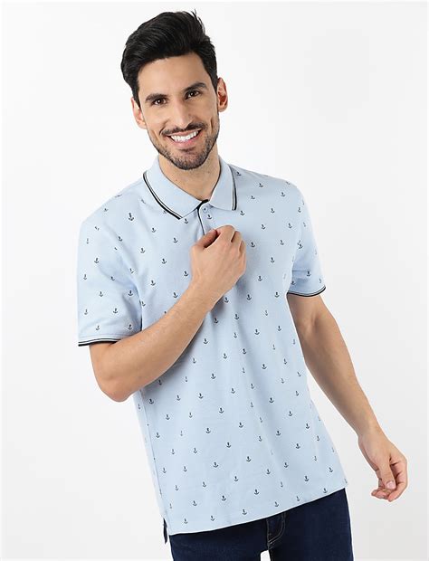 Buy Pure Cotton Printed Polo Neck T-Shirt at Marks & Spencer