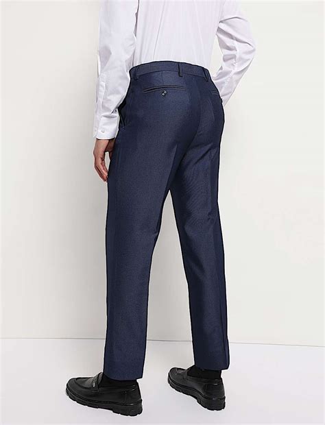 Buy Mid Rise Textured Trousers at Marks & Spencer