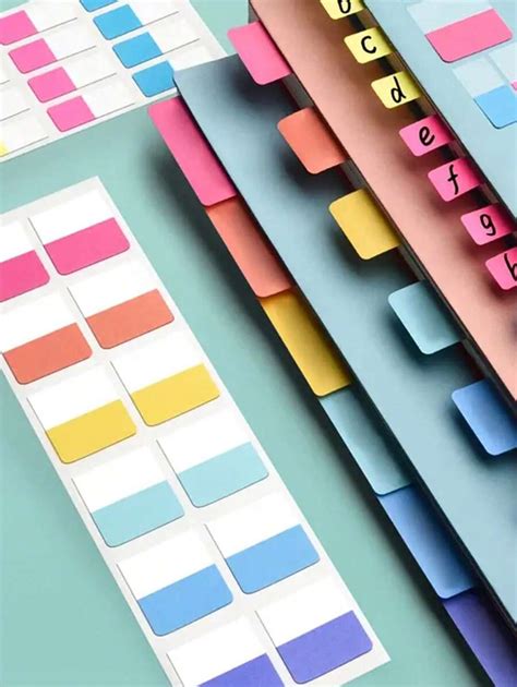 10 Sheets, 120pcs Simple Fluorescent Color Writable, Semi-Transparent ...