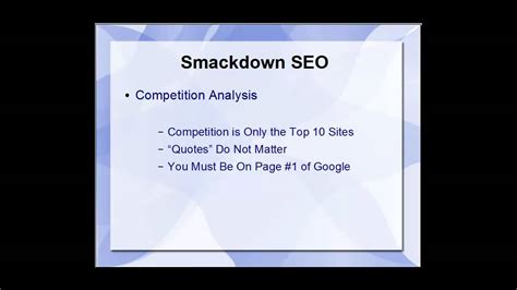 Intro to SEO Smackdown - video # 1 (seolist.tk) - YouTube