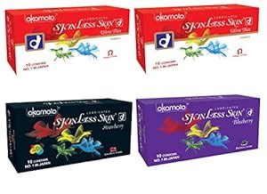 Buy Skinless Skin Condoms - Ultra Thin, Strawberry 1350 Dots and Multi ...